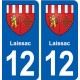 12 Laissac blason ville autocollant plaque sticker