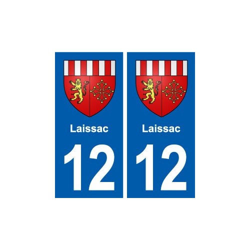 12 Laissac blason ville autocollant plaque sticker