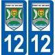 12 Pont-de-Salars logo ville autocollant plaque sticker