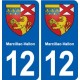 12 Marcillac-Vallon blason ville autocollant plaque sticker