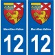 12 Marcillac-Vallon blason ville autocollant plaque sticker