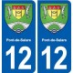 12 Pont-de-Salars blason ville autocollant plaque sticker