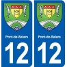 12 Pont-de-Salars blason ville autocollant plaque sticker