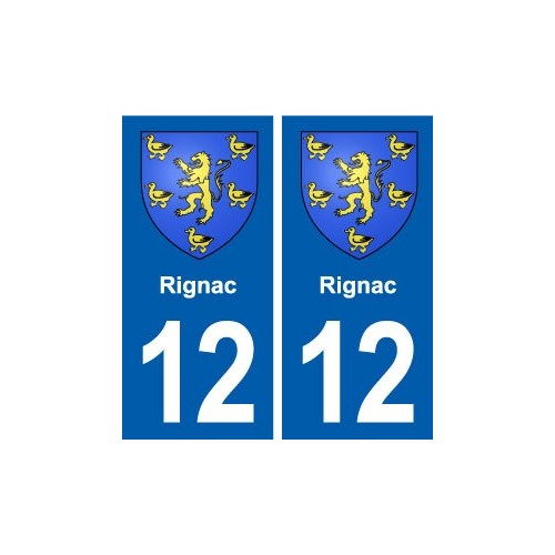 12 Rignac blason ville autocollant plaque sticker