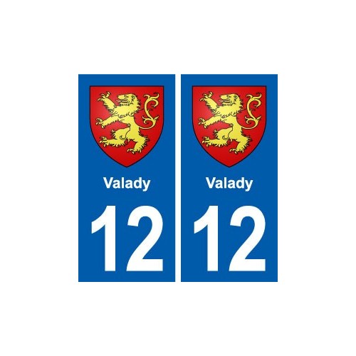 12 Valady blason ville autocollant plaque sticker