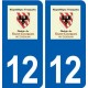 12 Saint-Georges-de-Luzençon logo ville autocollant plaque sticker