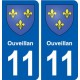 11 Ouveillan blason ville autocollant plaque stickers