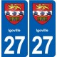 27 Igoville blason autocollant plaque stickers ville