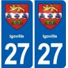 27 Igoville blason autocollant plaque stickers ville