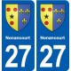 27 Nonancourt blason autocollant plaque stickers ville