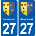 27 Nonancourt blason autocollant plaque stickers ville