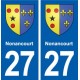 27 Nonancourt blason autocollant plaque stickers ville