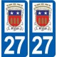 27 Pîtres logo autocollant plaque stickers ville