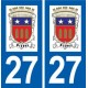 27 Pîtres logo autocollant plaque stickers ville