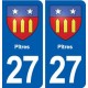 27 Pîtres blason autocollant plaque stickers ville