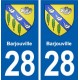 28 Barjouville blason autocollant plaque stickers ville