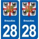 28 Brezolles blason autocollant plaque stickers ville