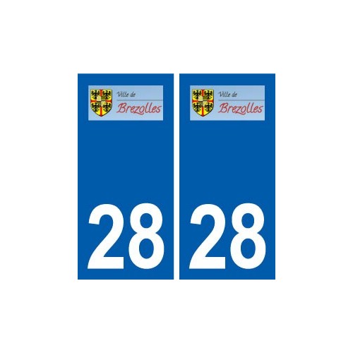28 Brezolles logo autocollant plaque stickers ville