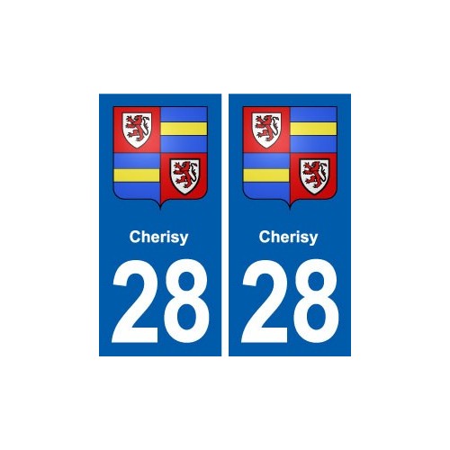 28 Cherisy blason autocollant plaque stickers ville