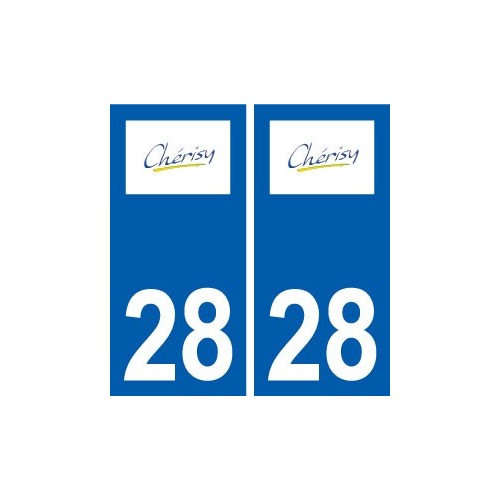 28 Cherisy logo autocollant plaque stickers ville