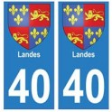 40 Landes sticker plate coat of arms coat of arms stickers department