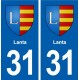 31 Lanta  blason ville autocollant plaque stickers