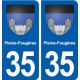 35 Pleine-Fougères blason autocollant plaque stickers ville