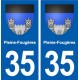 35 Pleine-Fougères blason autocollant plaque stickers ville