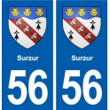 56 Surzur wappen aufkleber typenschild aufkleber stadt