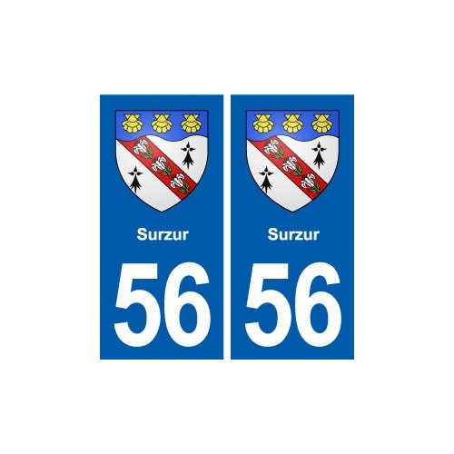 56 Surzur blason autocollant plaque stickers ville