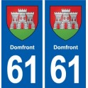 61 Domfront wappen aufkleber typenschild aufkleber stadt