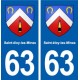 63 Saint-éloy-les-Mines blason autocollant plaque stickers ville