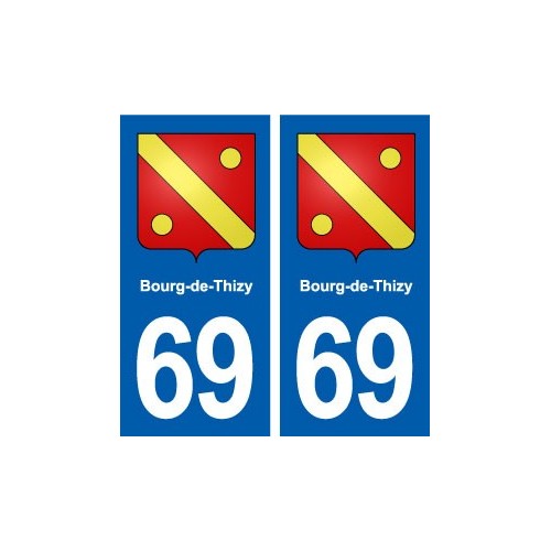 69 Bourg-de-Thizy blason autocollant plaque stickers ville