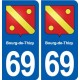 69 Bourg-de-Thizy blason autocollant plaque stickers ville