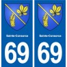 69 Sainte-Consorce blason autocollant plaque stickers ville