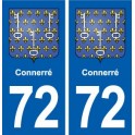 72 Connerré blason autocollant plaque stickers ville