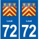72 Loué blason autocollant plaque stickers ville