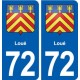 72 Loué blason autocollant plaque stickers ville