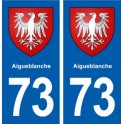 73 Aigueblanche blason autocollant plaque immatriculation ville