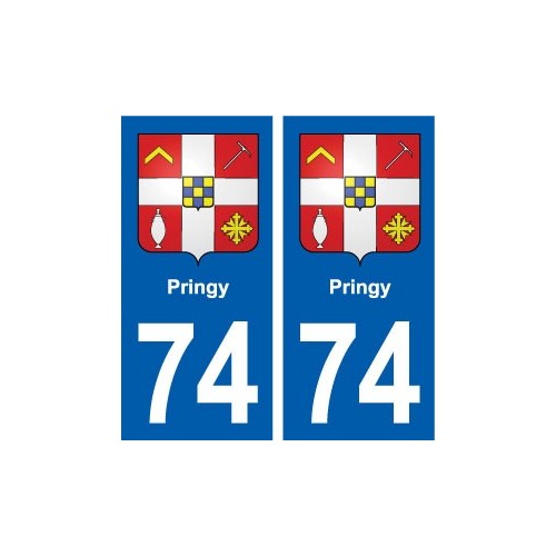 74 Pringy blason autocollant plaque stickers ville
