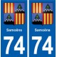 74 Samoëns blason autocollant plaque stickers ville