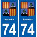 74 Samoëns wappen aufkleber typenschild aufkleber stadt