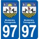 97 Montsinéry-Tonnegrande blason autocollant plaque stickers ville