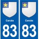 83 Carcès blason autocollant plaque stickers ville