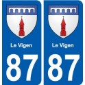 87 The Vigen coat of arms sticker plate stickers city