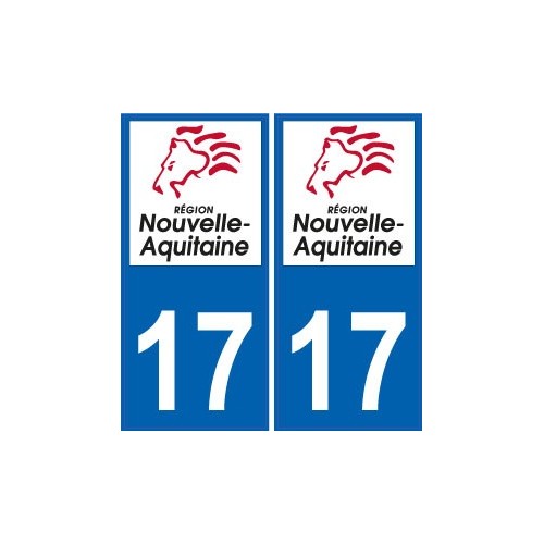 17 Charente-Maritime autocollant plaque immatriculation auto département sticker Nouvelle Aquitaine logo