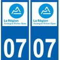 07 Ardèche adesivo targa di immatricolazione di auto dipartimento adesivo Auvergne-Rodano-Alpi, logo, 3