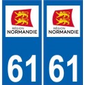 61-Orne sticker plaque immatriculation auto department sticker Normandy new logo