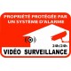 Autocollants surveillance video propriete alarme