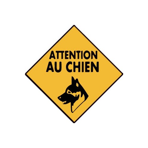 Attention au chien autocollant sticker adhesif 4